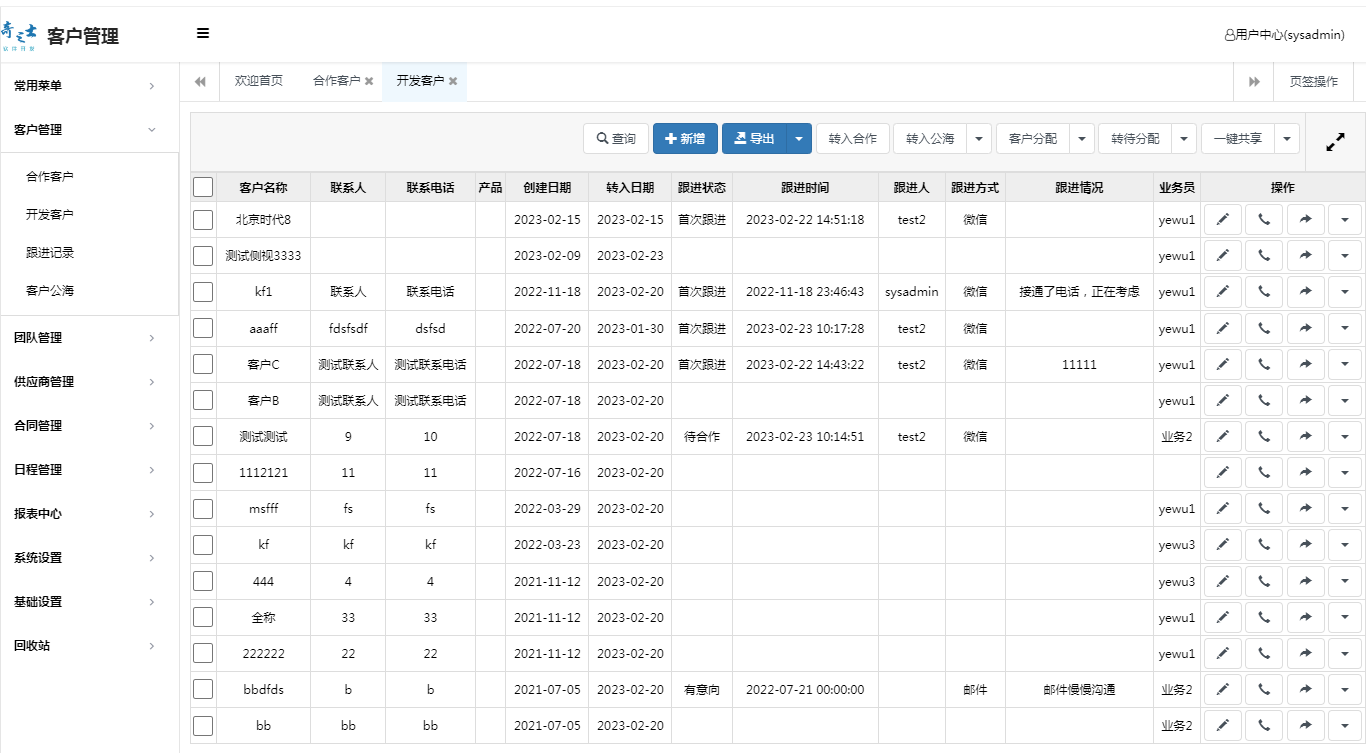 奇之士CRM客戶系統